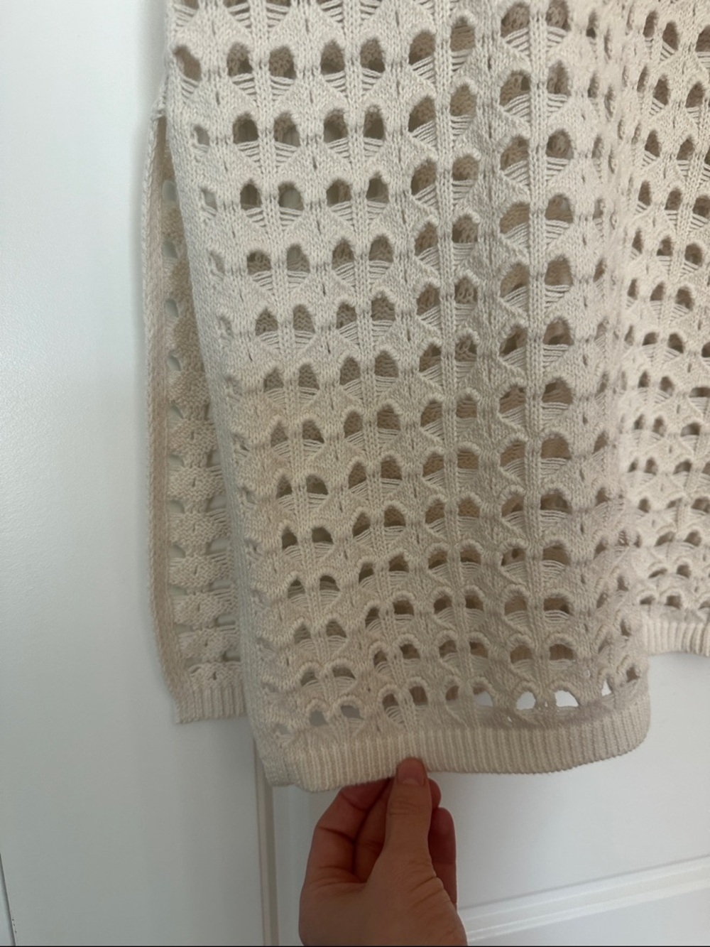 Freshman 1996 Cream Crochet Knit Midi Skirt and Crop Top Set SIZE SMALL - Picture 3 of 6